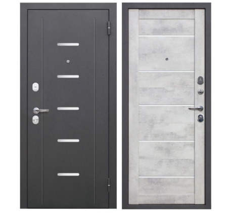 Дверь металлическая 7.5 см Гарда Серебро Бетон снежный царга (860мм) левая ФЙ фото 1